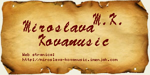 Miroslava Kovanušić vizit kartica